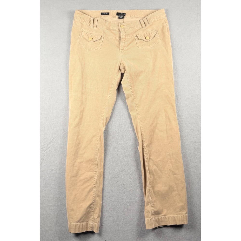 Corduroy Pants Womens 14 Stretch Flare Tan Beige Front Pockets ana Modern Fit